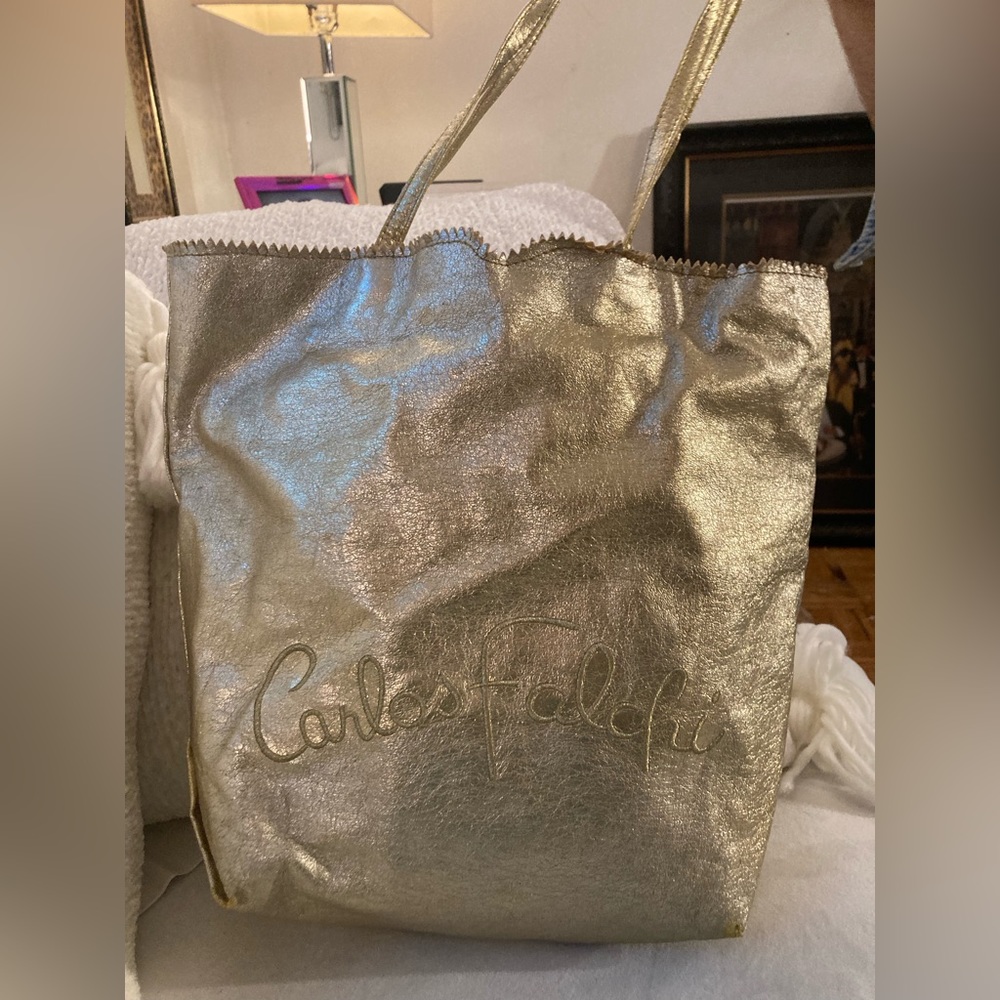 Carlos Falchi gold tote